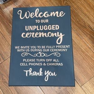 Wedding unplugged ceremony canvas sign12x16